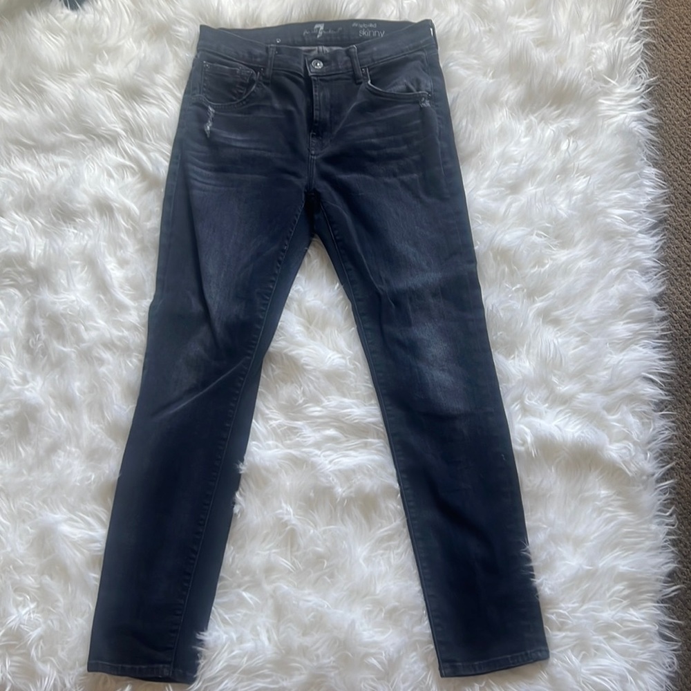 7 for all mankind  Black Washed Denim Pants